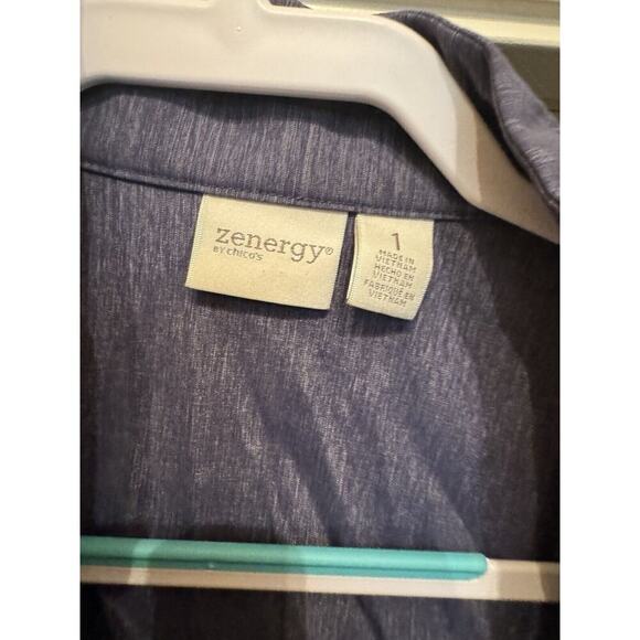 Chico's Zenergy Neema Indigo Ruched Zip Front Vest Womens Size 1/ M. 570211214 - Picture 4 of 5